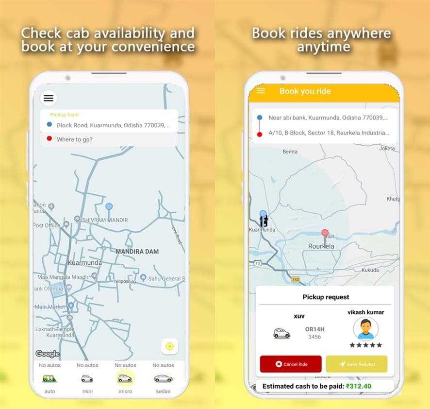 Custom transport app for the Indian market